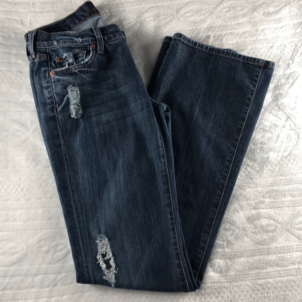 7 FAM Distressed Bootcut Sz 27 medium Wash Jeans
